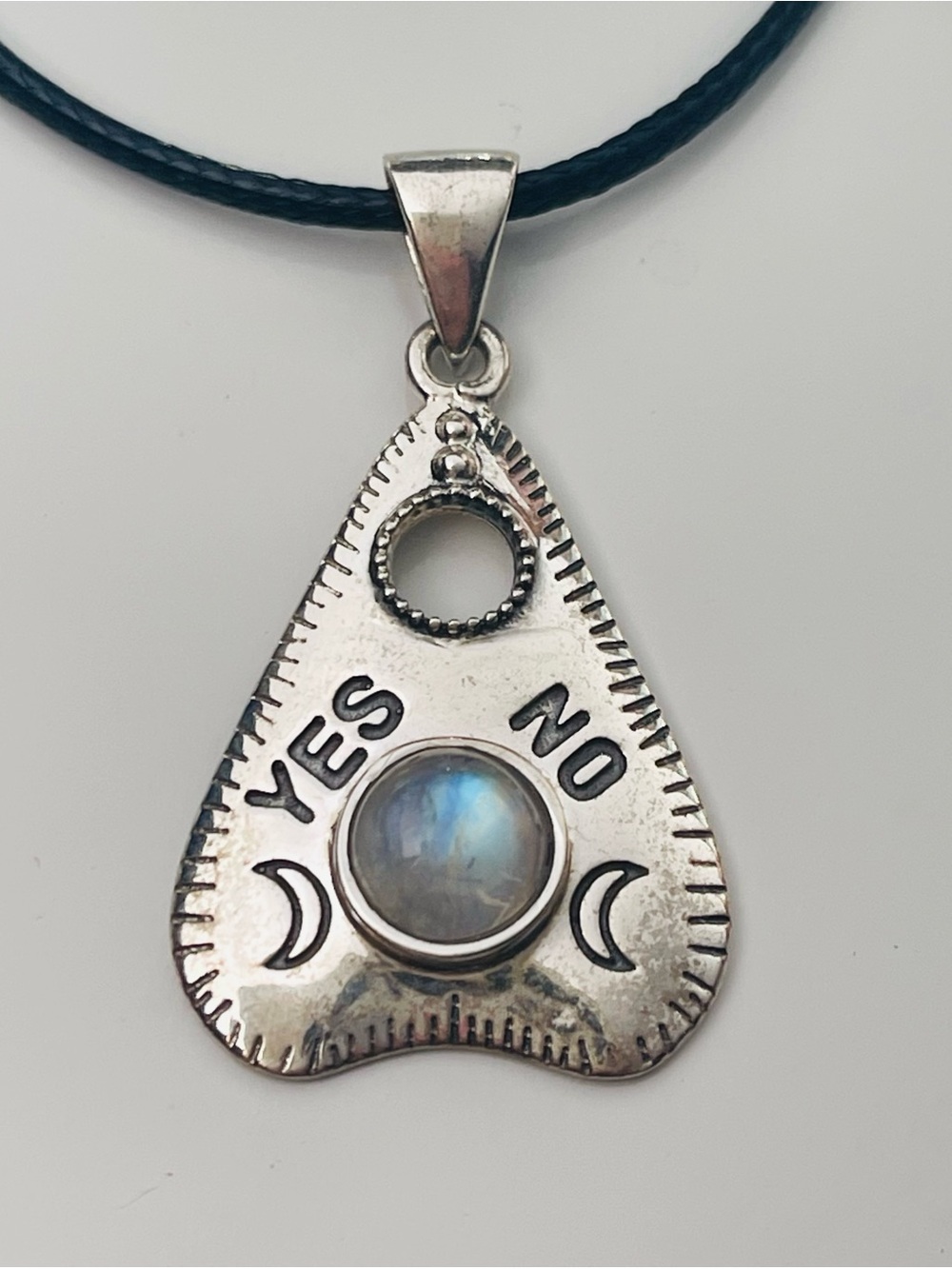 Moonstone sterling silver ouija pendant
